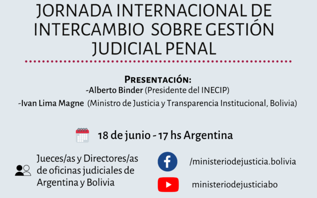 Jornada Internacional de intercambio sobre gestión judicial penal