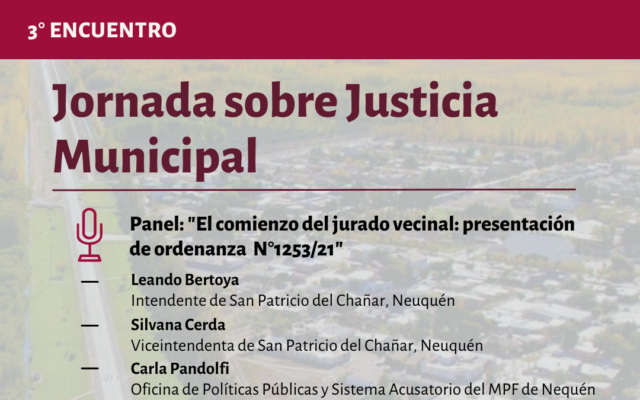 Abiertas las inscripciones: 3° Jornada sobre Justicia Municipal